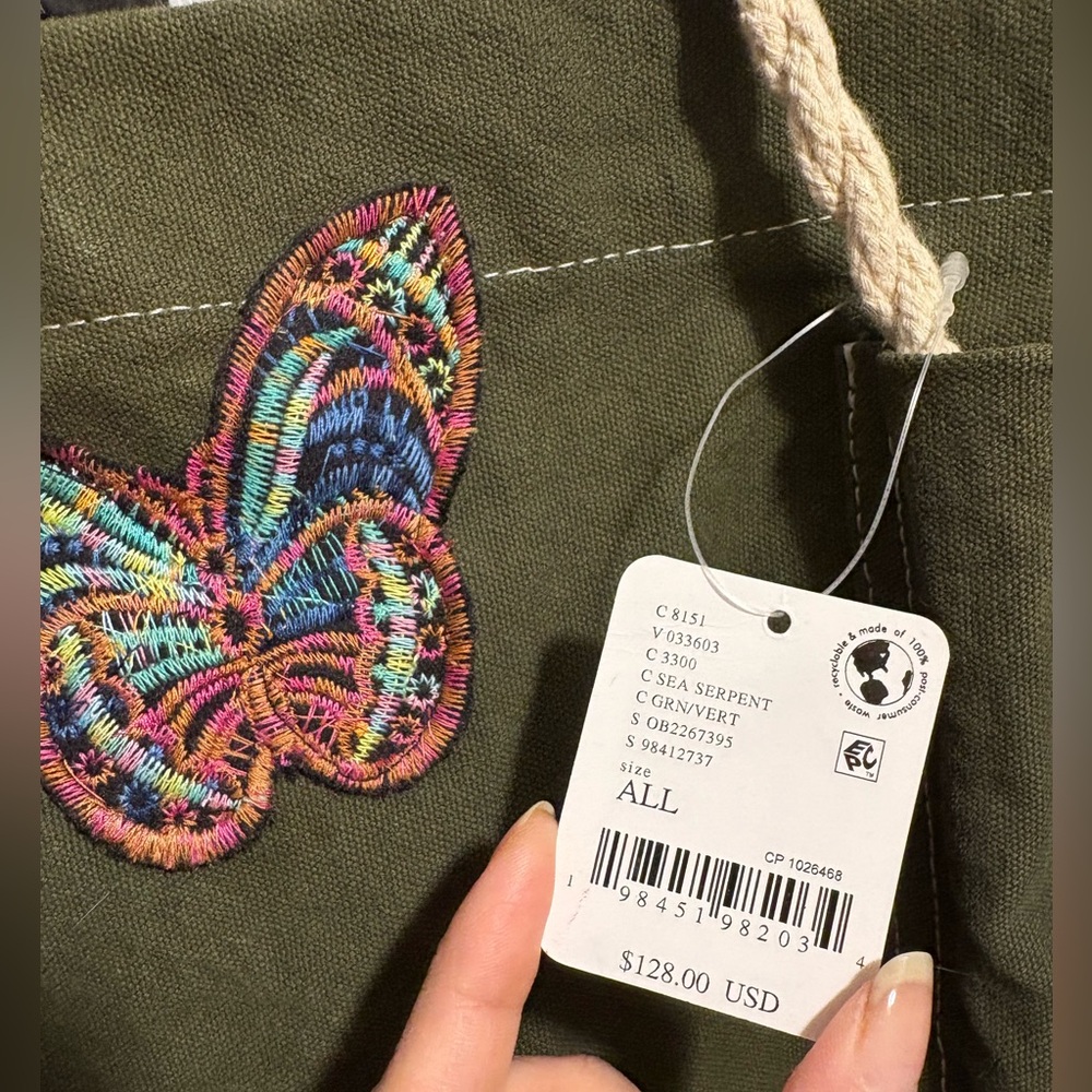 Free People Been there Badge Tote Bag NEW - Picture 7 of 7